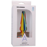 Groovy Silicone Anal Plug 5 Inch Sunrise Multi Colored Adult Toy Butt Plugs